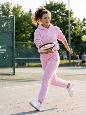 ZIZI DONOHOE -Tennis Academy Logo-Embroidered Cotton-Jersey Jogging Pant